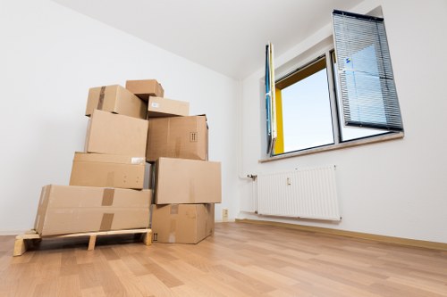 Durable packing boxes and labels prepared for business relocation in Hammersmith