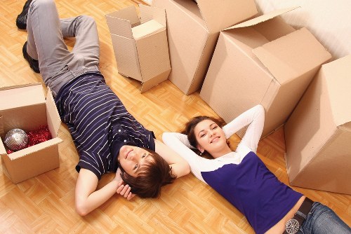 Careful loading of student boxes and furniture for a local move